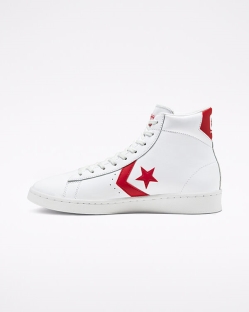 Converse OG Pro Leather Erkek Uzun Ayakkabı Beyaz/Kırmızı/Beyaz | 5782639-Türkiye